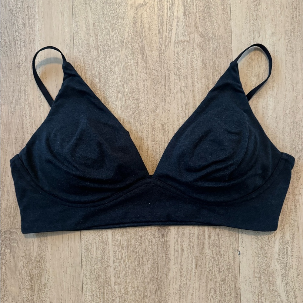 Ptula Triangle Bare Bralette - Size Medium - Black